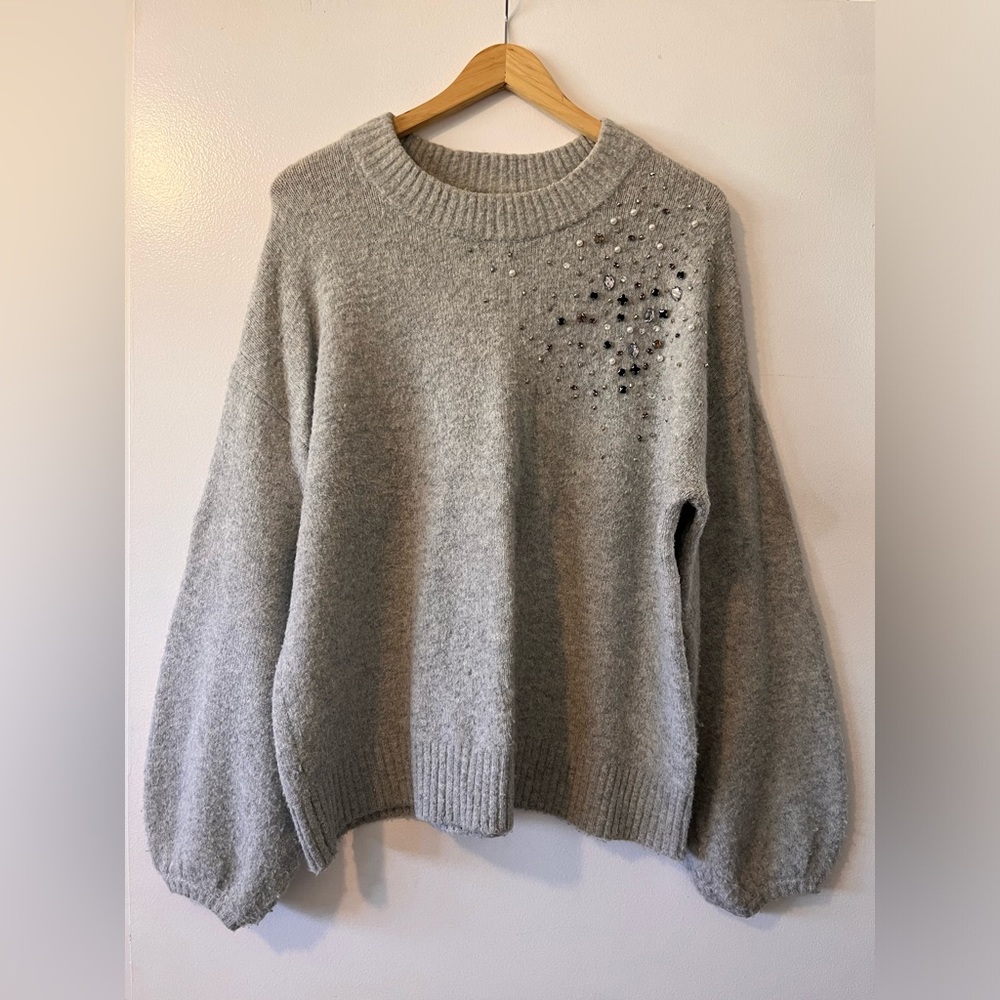 Gray a new day by Target sweater with jewels size large